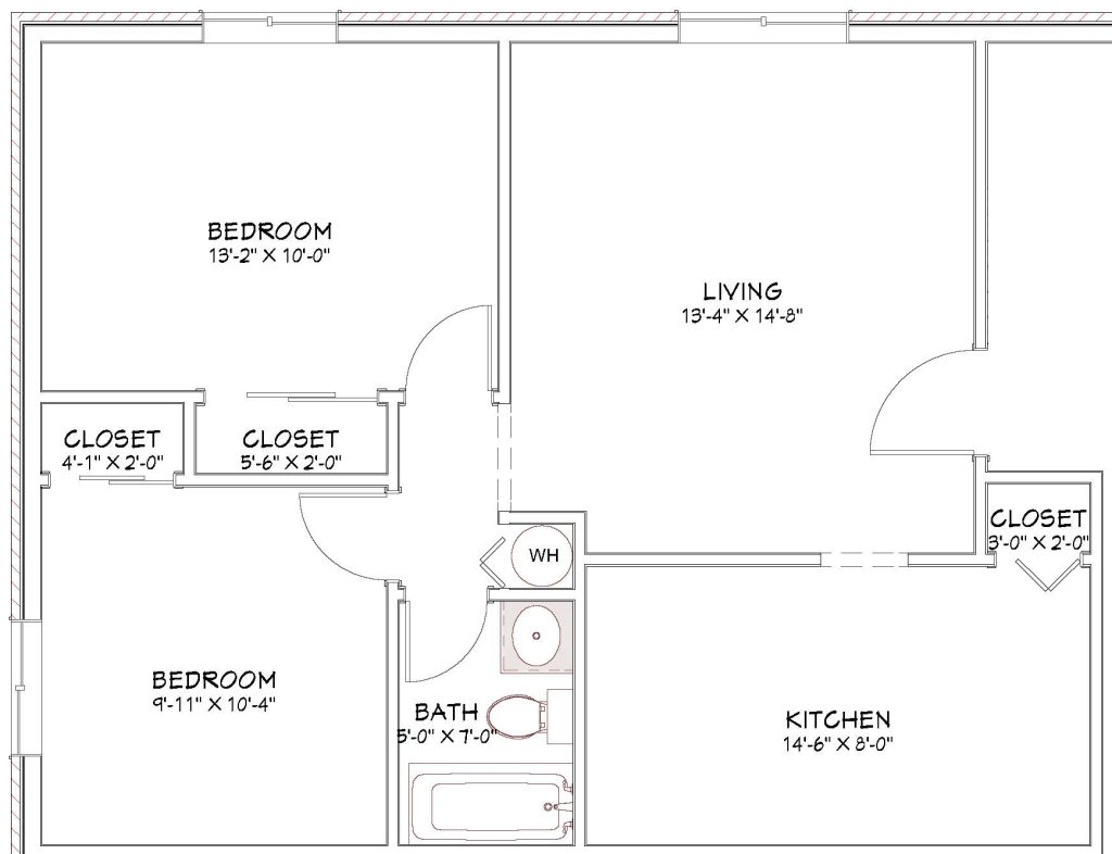 Hall of Fame Apartments 2 bedroom floor plan